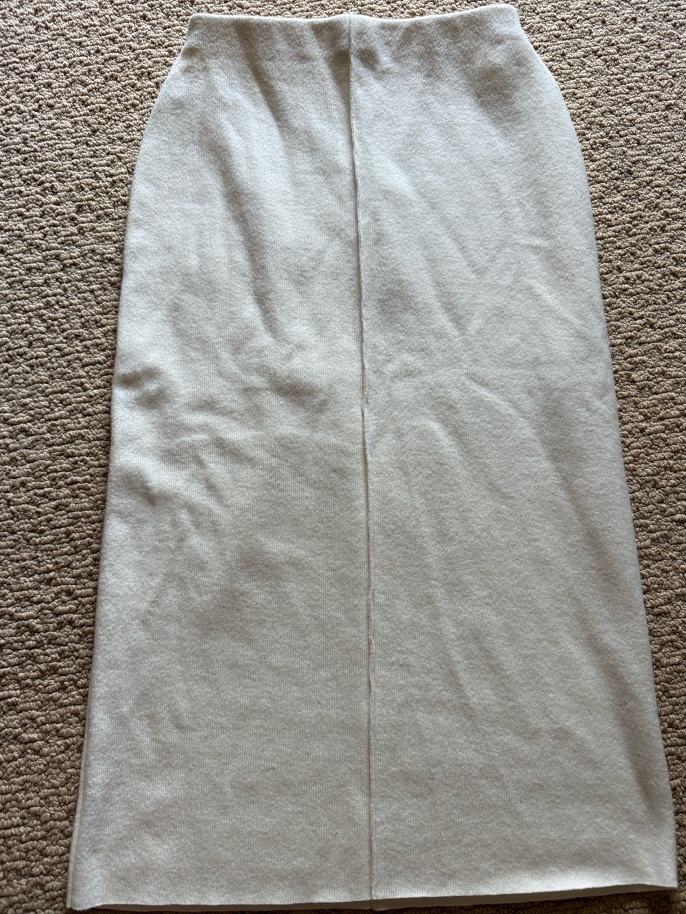 ZARA Cream Knit Midi Skirt